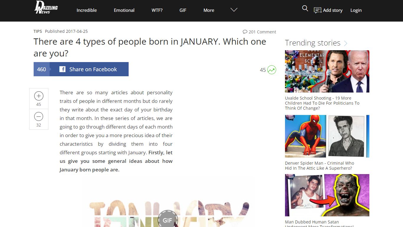 There are 4 types of people born in JANUARY. Which one are you?